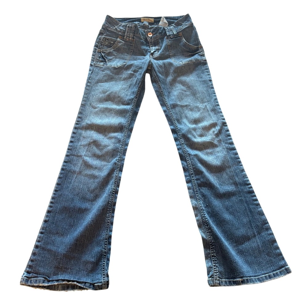 Paris Blues Vintage Flare Jeans Medium Wash Low Rise Size 7 Y2K Retro Denim